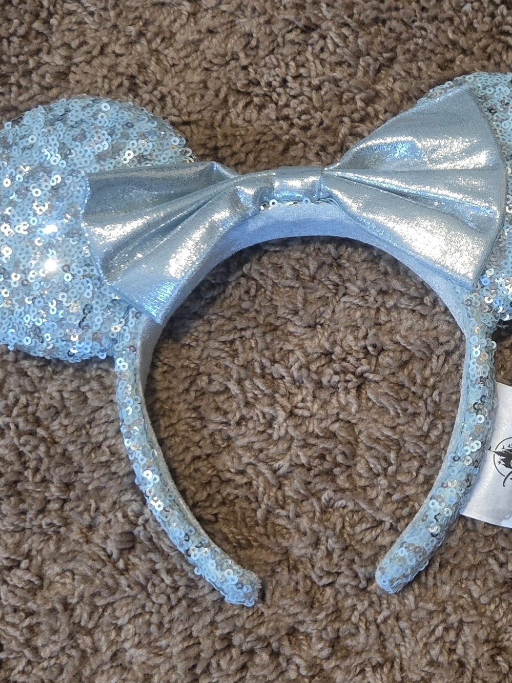Disney Light Blue Sequin Minnie Ears Headband